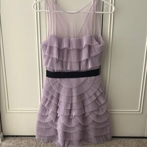 BCBGMaxAzria Lavender Pleated Mini Dress